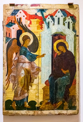The Annunciation painted on wooden board, Mid-16th century