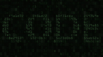 CODE caption on the computer screen made of text and numeric symbols. 3D rendering