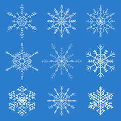 Winter snowflake silhouettes