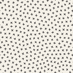 Scattered Geometric Line Shapes. Abstract Background Design. Vector Seamless Black and White Pattern.