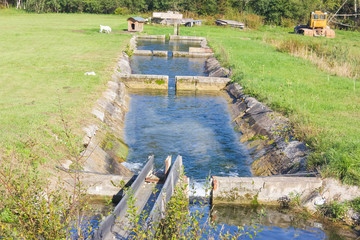A cascade of reservoirs for fish. Fish, trout farm..