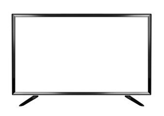 isolated OLED flat smart TV on white background - obrazy, fototapety, plakaty