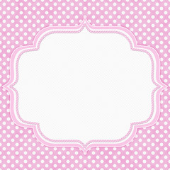 Pink and white polka dot border with copy space