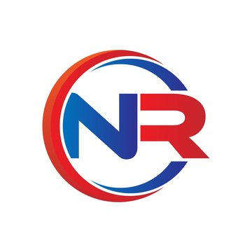 nr logo vector modern initial swoosh circle blue and red