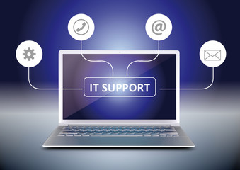computer it support with icon