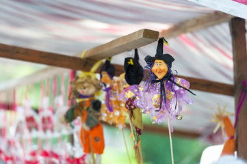 witch puppet hanging out