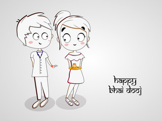illustration of elements of Hindu Festival Bhai Dooj Background