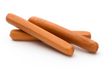 Fresh sausage isolated over white background.