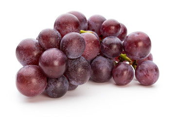 Ripe red grape isolated on white.