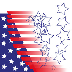 American flag. Stripes and stars. Red and blue. The background for the cover, banner, flyers.
