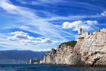 Fototapeta na wymiar well-known castle Swallow's Nest near Yalta in Crimea, Russia