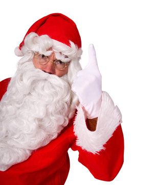 Weihnachtsmann droht mit Finger