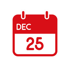 Buntes einfaches Weihnachtssymbol - Kalender 25 Dezember