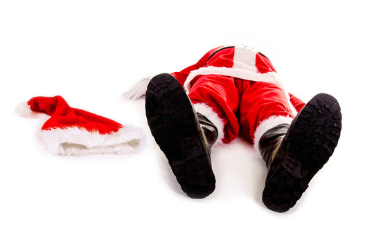 Weihnachtsmann mit Burnout &ndash; platt