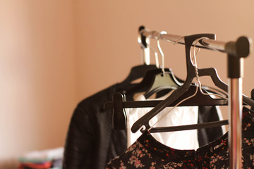 Wardrobe on the hangers