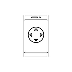 movement button on smartphone icon