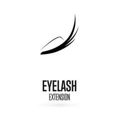 Black eyelash extension logo on white background