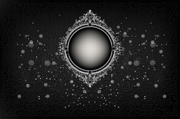 Thailand Royal gold frame on drake pattern background, Vintage photo frame on drake background, antique, vector design pattern