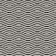 Abstract geometric pattern with wavy lines. Interlacing rounded stripes design. Seamless vector background.