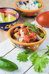  Homemade fresh pico de galla salsa.