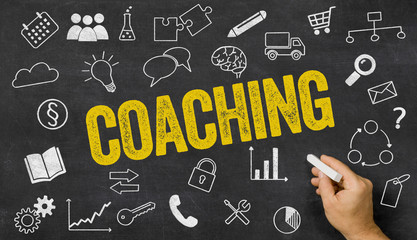 Tafel mit Icons und Text - Coaching