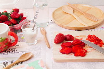 Ingredient for jam strawberry