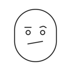 Bored smile linear icon