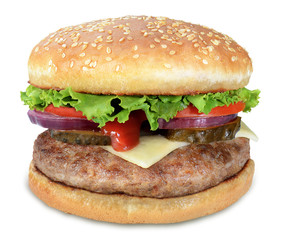 Hamburger isolated on white background