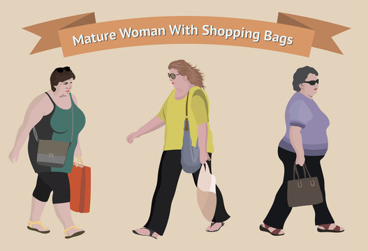 Older woman with shopping bags