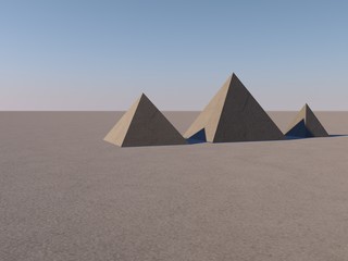 Egyptian pyramids in the desert