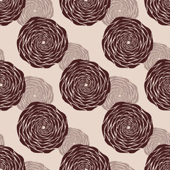 Rose flowers handmade watercolor seamless pattern gentle