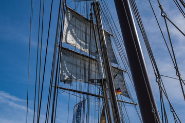 Fototapeta premium Segelboot mit Segel