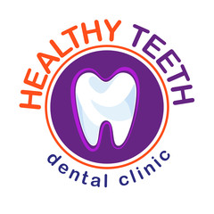 Vector logo clinic dentistry symbol emblem healthy prong tooth, design protection treatment