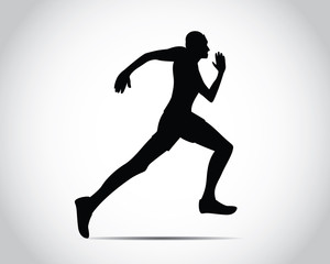 Fototapeta na wymiar running men silhouette