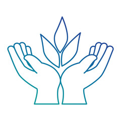 hands human protection with leafs