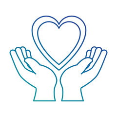 Obraz premium hands human protection with heart