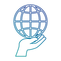 hand human protection with world planet