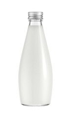 Bottle of milk isolated on white background, 3D rendering