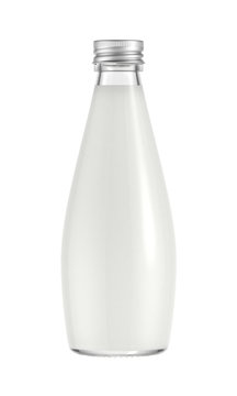 Bottle of milk isolated on white background, 3D rendering