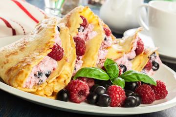 Delicious tasty homemade traditional crepes