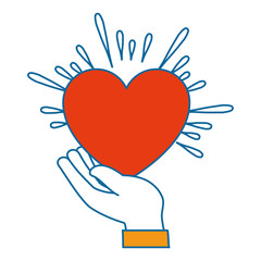 hands human protection with heart