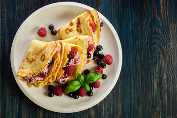 Delicious tasty homemade traditional crepes