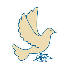 dove of peace flying with olive branch
