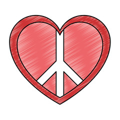 peace symbol with heart