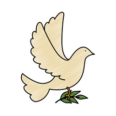 dove of peace flying with olive branch