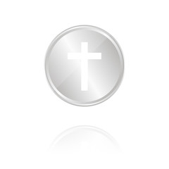 Obraz premium Traueranzeige - Silber Münze mit Reflektion