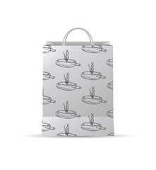 vector design of gift bag with Cigarette with ashtray draw pattern