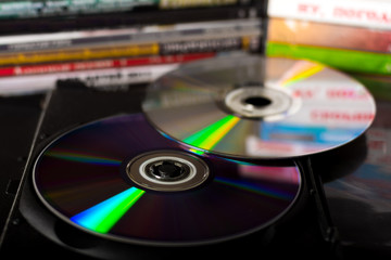 DVD discs and cases - obrazy, fototapety, plakaty