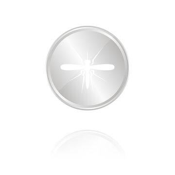 Stechmücke - Silber Münze mit Reflektion