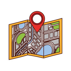 map navigation gps with pointer isolated on white background